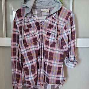 Daytrip hooded Flannel sz Small